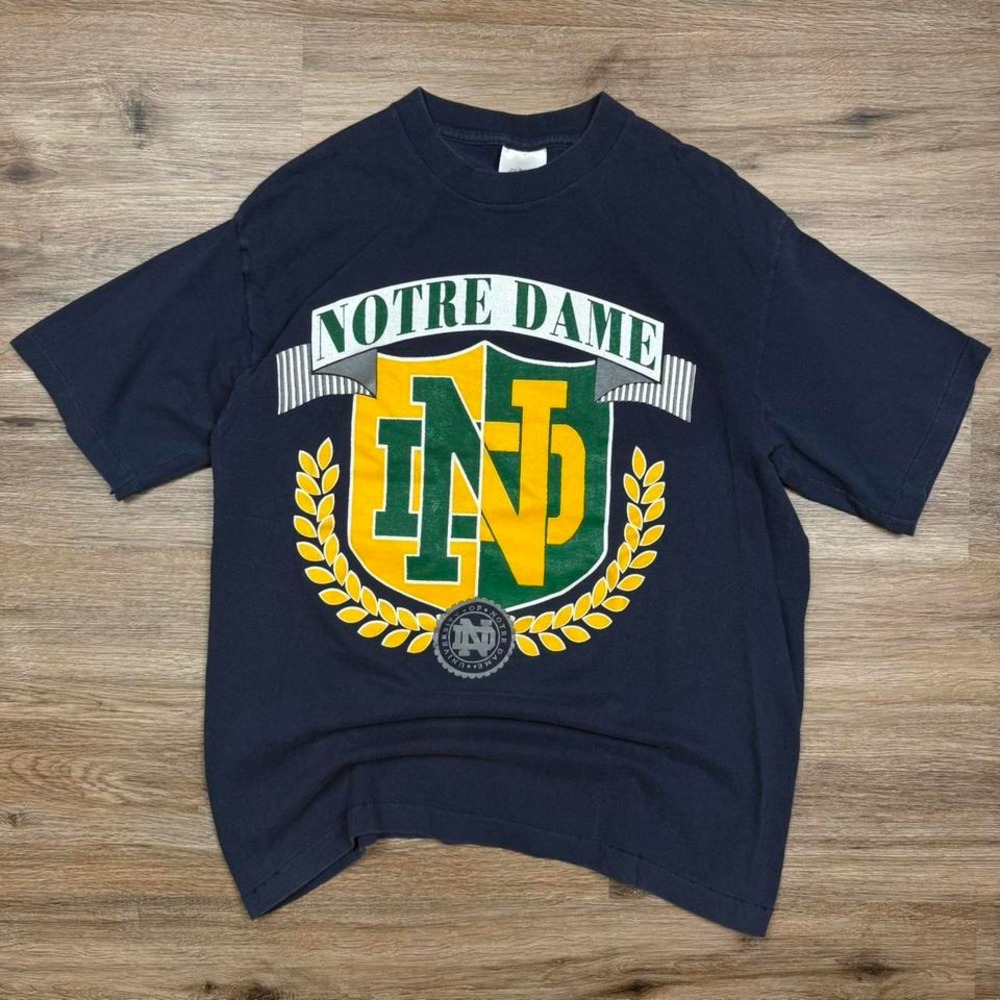 vintage 90s chalk line notre dame single stitch graphic tee